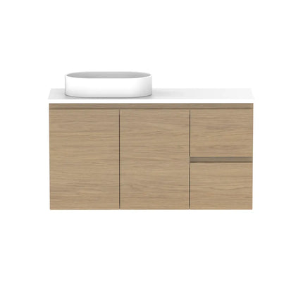 ADP Glacier Lite Ensuite Door and Drawer Twin Vanity with Benchtop 750-1800mm