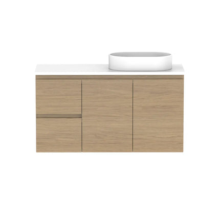 ADP Glacier Lite Ensuite Door and Drawer Twin Vanity with Benchtop 750-1800mm