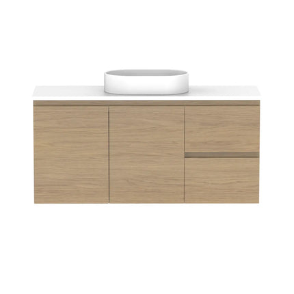 ADP Glacier Lite Ensuite Door and Drawer Twin Vanity with Benchtop 750-1800mm