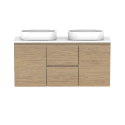 ADP Glacier Lite Ensuite Door and Drawer Twin Vanity with Benchtop 750-1800mm