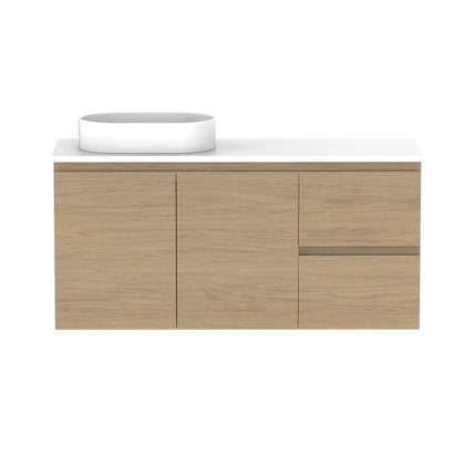 ADP Glacier Lite Ensuite Door and Drawer Twin Vanity with Benchtop 750-1800mm