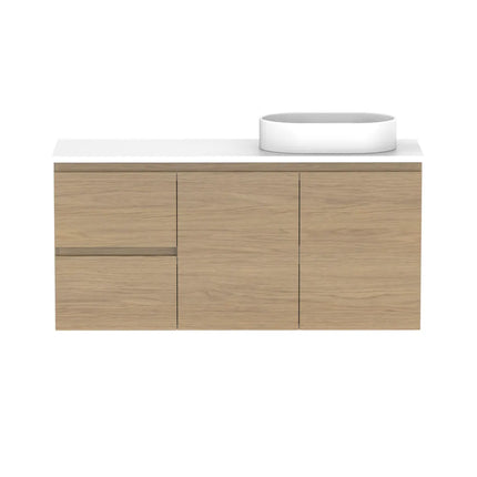 ADP Glacier Lite Ensuite Door and Drawer Twin Vanity with Benchtop 750-1800mm