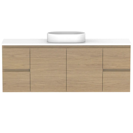 ADP Glacier Lite Ensuite Door and Drawer Twin Vanity with Benchtop 750-1800mm