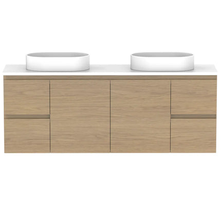 ADP Glacier Lite Ensuite Door and Drawer Twin Vanity with Benchtop 750-1800mm