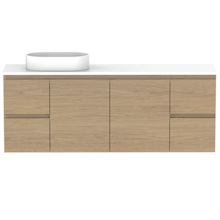 ADP Glacier Lite Ensuite Door and Drawer Twin Vanity with Benchtop 750-1800mm