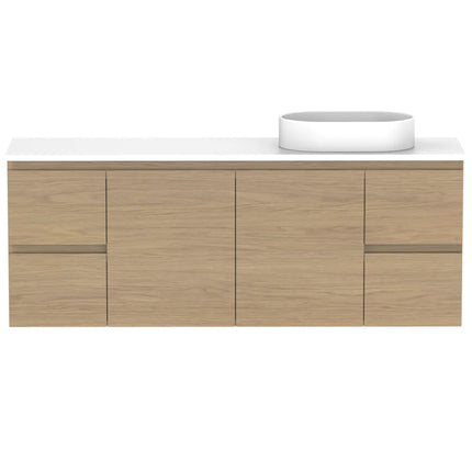 ADP Glacier Lite Ensuite Door and Drawer Twin Vanity with Benchtop 750-1800mm