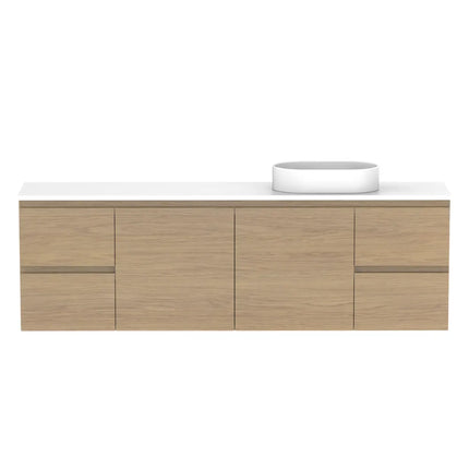 ADP Glacier Lite Ensuite Door and Drawer Twin Vanity with Benchtop 750-1800mm