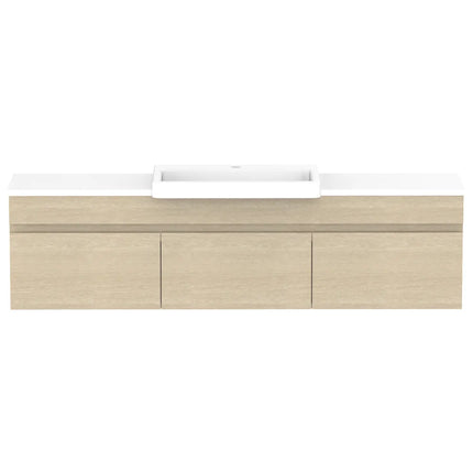 ADP Glacier Lite Semi-Recessed All Door Slim Vanity with Benchtop