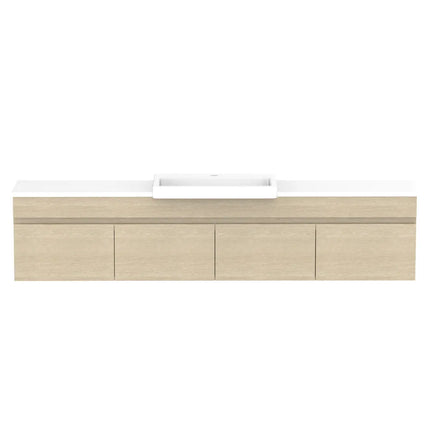 ADP Glacier Lite Semi-Recessed All Door Slim Vanity with Benchtop