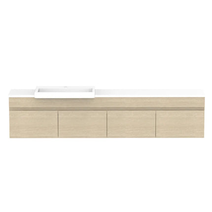 ADP Glacier Lite Semi-Recessed All Door Slim Vanity with Benchtop