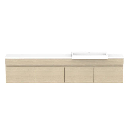 ADP Glacier Lite Semi-Recessed All Door Slim Vanity with Benchtop