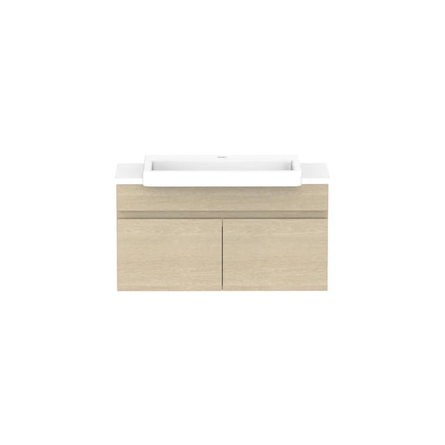 ADP Glacier Lite Semi-Recessed All Door Slim Vanity with Benchtop