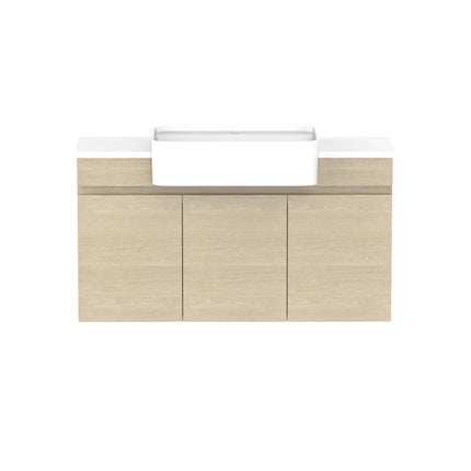 ADP Glacier Lite Semi-Recessed All Door Twin Vanity with Benchtop