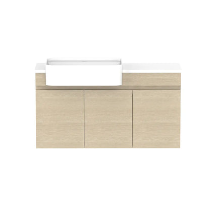 ADP Glacier Lite Semi-Recessed All Door Twin Vanity with Benchtop 600-1800mm