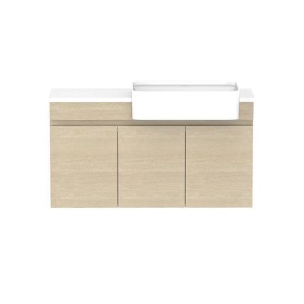 ADP Glacier Lite Semi-Recessed All Door Twin Vanity with Benchtop