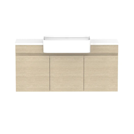 ADP Glacier Lite Semi-Recessed All Door Twin Vanity with Benchtop