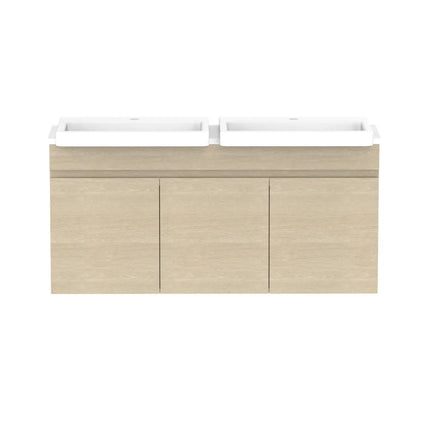 ADP Glacier Lite Semi-Recessed All Door Twin Vanity with Benchtop