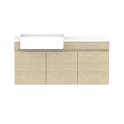 ADP Glacier Lite Semi-Recessed All Door Twin Vanity with Benchtop