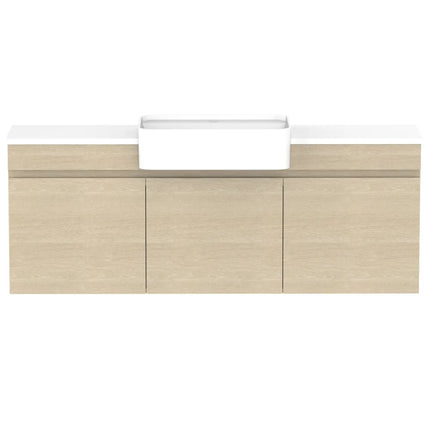 ADP Glacier Lite Semi-Recessed All Door Twin Vanity with Benchtop