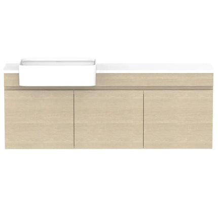 ADP Glacier Lite Semi-Recessed All Door Twin Vanity with Benchtop