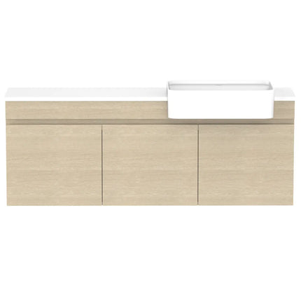 ADP Glacier Lite Semi-Recessed All Door Twin Vanity with Benchtop