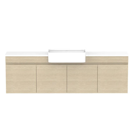 ADP Glacier Lite Semi-Recessed All Door Twin Vanity with Benchtop