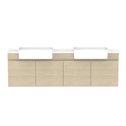 ADP Glacier Lite Semi-Recessed All Door Twin Vanity with Benchtop
