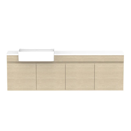 ADP Glacier Lite Semi-Recessed All Door Twin Vanity with Benchtop