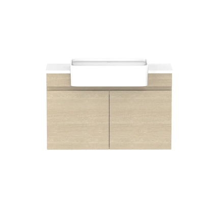 ADP Glacier Lite Semi-Recessed All Door Twin Vanity with Benchtop