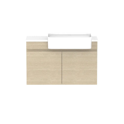 ADP Glacier Lite Semi-Recessed All Door Twin Vanity with Benchtop