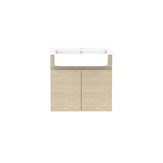 ADP Glacier Lite Semi-Recessed All Door Twin Vanity with Cast Marble Top