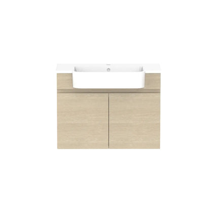 ADP Glacier Lite Semi-Recessed All Door Twin Vanity with Cast Marble Top