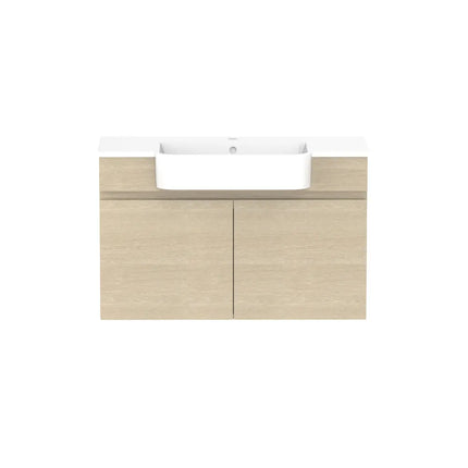 ADP Glacier Lite Semi-Recessed All Door Twin Vanity with Cast Marble Top