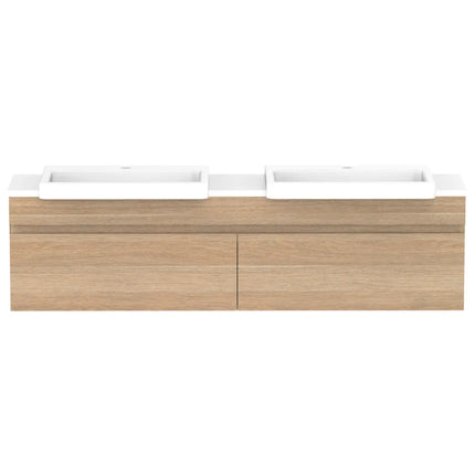 ADP Glacier Lite Semi-Recessed All Drawer Slim Vanity with Benchtop 600-1800mm