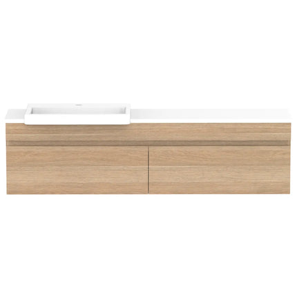 ADP Glacier Lite Semi-Recessed All Drawer Slim Vanity with Benchtop 600-1800mm