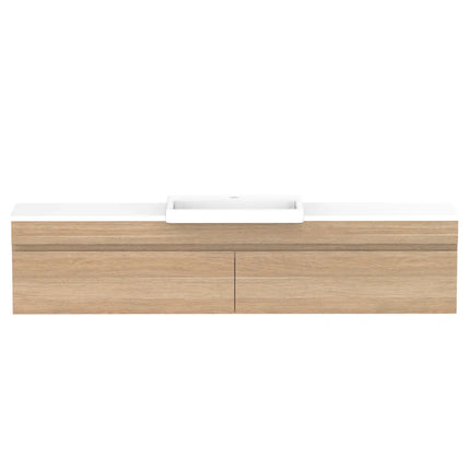 ADP Glacier Lite Semi-Recessed All Drawer Slim Vanity with Benchtop 600-1800mm
