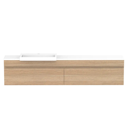 ADP Glacier Lite Semi-Recessed All Drawer Slim Vanity with Benchtop