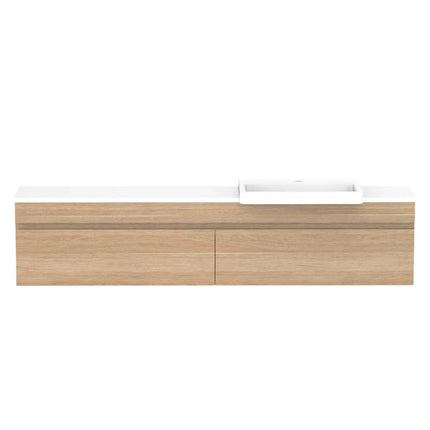 ADP Glacier Lite Semi-Recessed All Drawer Slim Vanity with Benchtop 600-1800mm