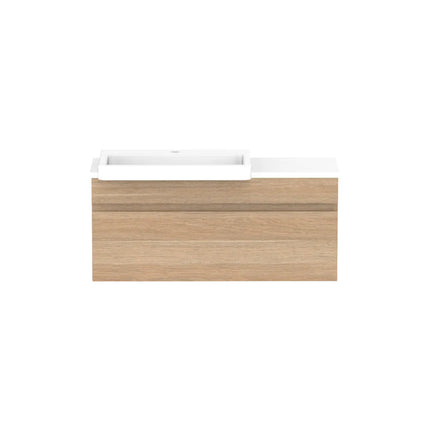ADP Glacier Lite Semi-Recessed All Drawer Slim Vanity with Benchtop
