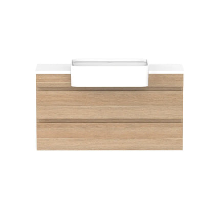 ADP Glacier Lite Semi-Recessed All Drawer Twin Vanity with Benchtop 600-1800mm