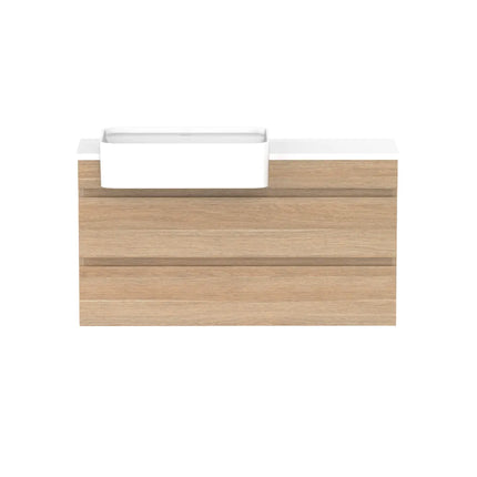 ADP Glacier Lite Semi-Recessed All Drawer Twin Vanity with Benchtop 600-1800mm