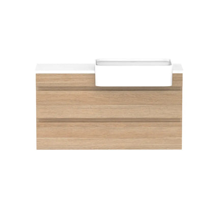 ADP Glacier Lite Semi-Recessed All Drawer Twin Vanity with Benchtop 600-1800mm