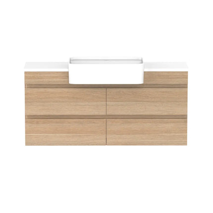 ADP Glacier Lite Semi-Recessed All Drawer Twin Vanity with Benchtop