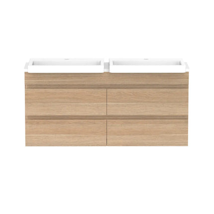 ADP Glacier Lite Semi-Recessed All Drawer Twin Vanity with Benchtop 600-1800mm
