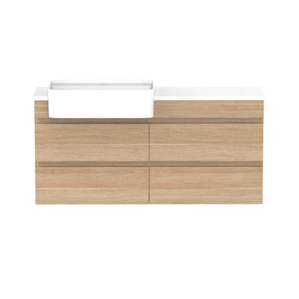 ADP Glacier Lite Semi-Recessed All Drawer Twin Vanity with Benchtop 600-1800mm