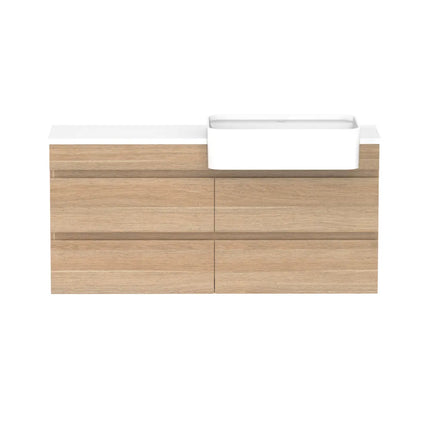 ADP Glacier Lite Semi-Recessed All Drawer Twin Vanity with Benchtop 600-1800mm