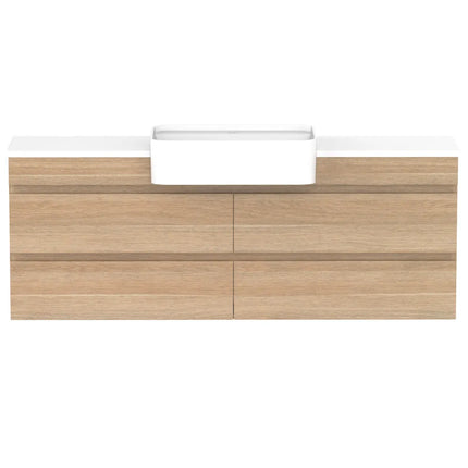 ADP Glacier Lite Semi-Recessed All Drawer Twin Vanity with Benchtop 600-1800mm