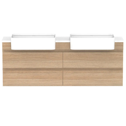 ADP Glacier Lite Semi-Recessed All Drawer Twin Vanity with Benchtop