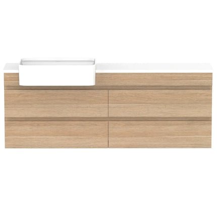 ADP Glacier Lite Semi-Recessed All Drawer Twin Vanity with Benchtop
