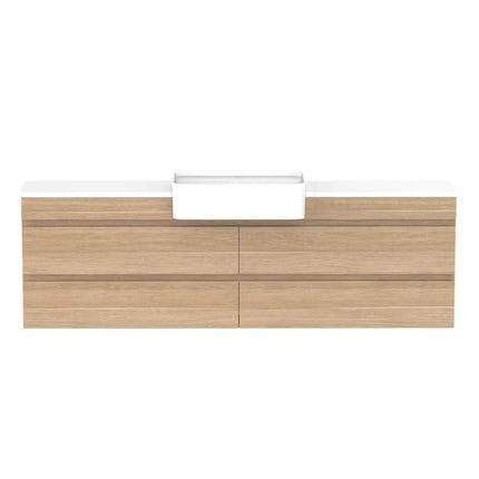 ADP Glacier Lite Semi-Recessed All Drawer Twin Vanity with Benchtop